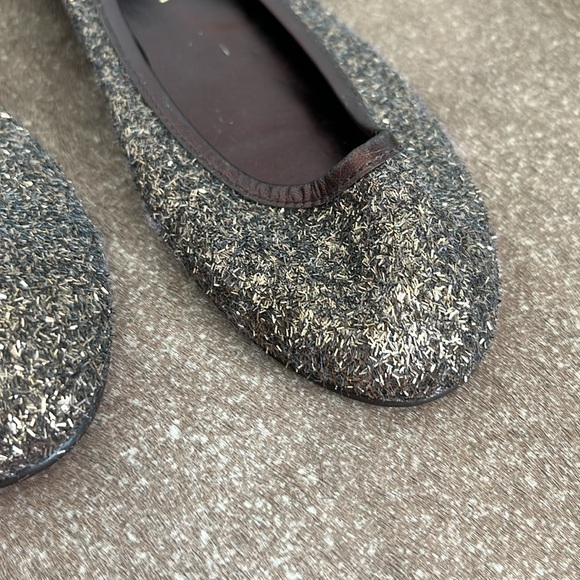 French Shoe New York Glitter Brown Ballet Flats - Picture 3 of 6